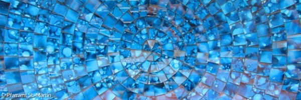 blaue Mosaiksteine