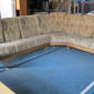 Couch Holzgestell mit Stoffpolstern, 260 x 200 cm für 6 Personen, Preis: 75,00 €