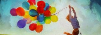 Junge mit Luftballons
