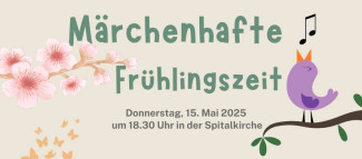 Blumen, Schmetterlinge ein Vogel der auf einem Ast steht und eine Note singt