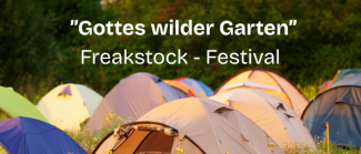 viele Zelte auf einer wild gewachsenen Wiese